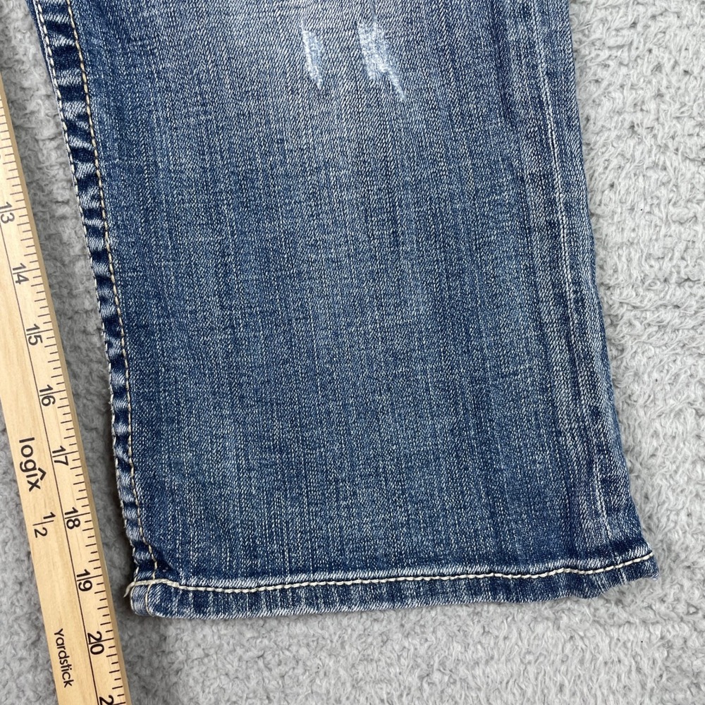 BKE Madison Capri Jeans 30 (Fits 32x20) Blue Distressed Denim Stretch Cropped - Picture 10 of 12